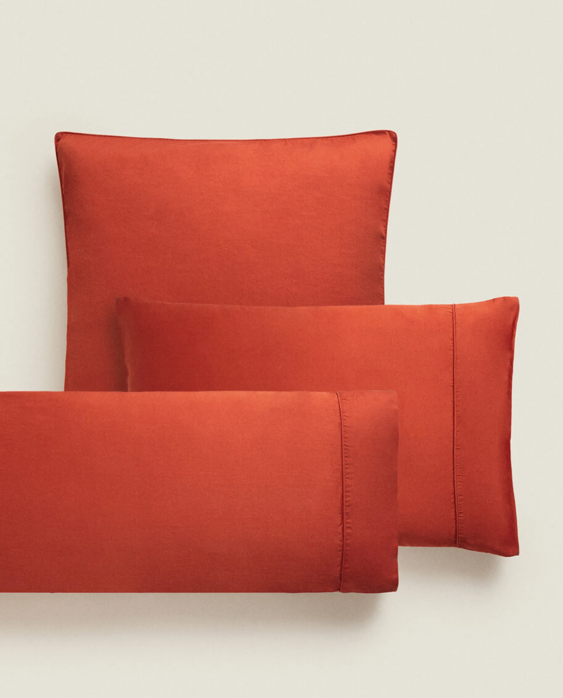 Pillowcases*ZARA Home (300 Thread Count) Washed Sateen Pillowcase Coral