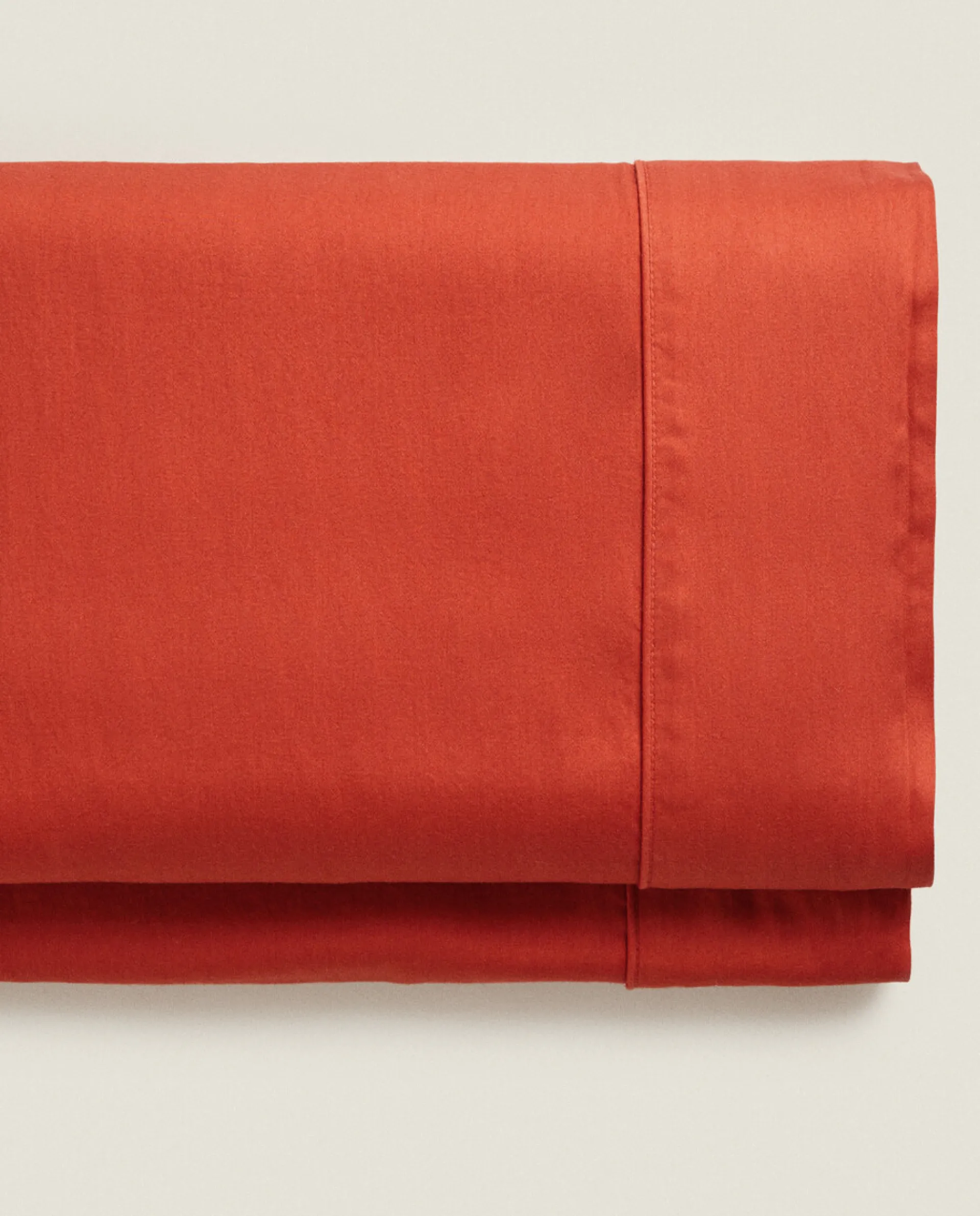 Flat Sheets*ZARA Home (300 Thread Count) Washed Sateen Flat Sheet Coral