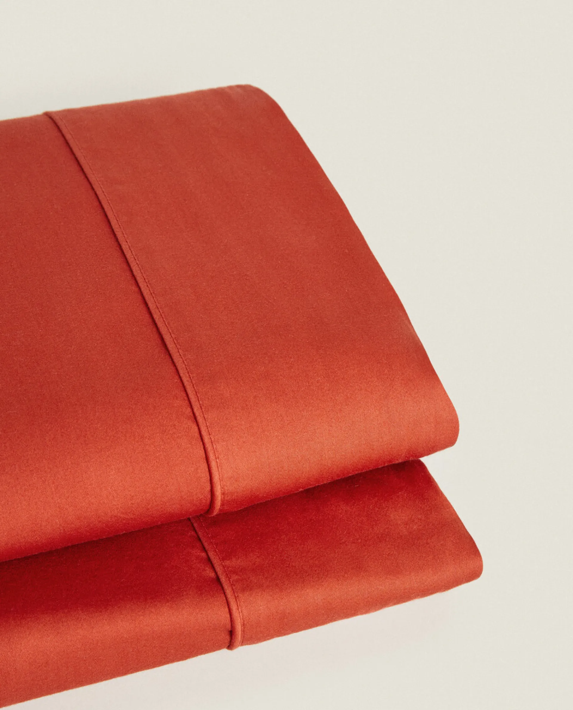 Flat Sheets*ZARA Home (300 Thread Count) Washed Sateen Flat Sheet Coral