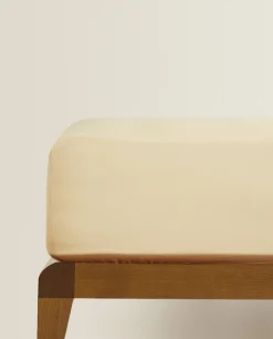 Fitted Sheets*ZARA Home (300 Thread Count) Washed Sateen Fitted Sheet Butter Yellow