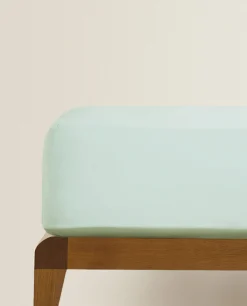 Fitted Sheets*ZARA Home (300 Thread Count) Washed Sateen Fitted Sheet Green