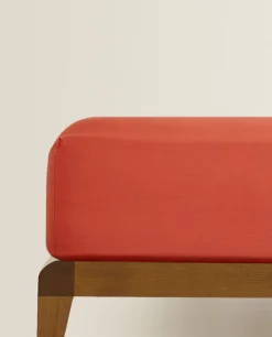 Fitted Sheets*ZARA Home (300 Thread Count) Washed Sateen Fitted Sheet Coral