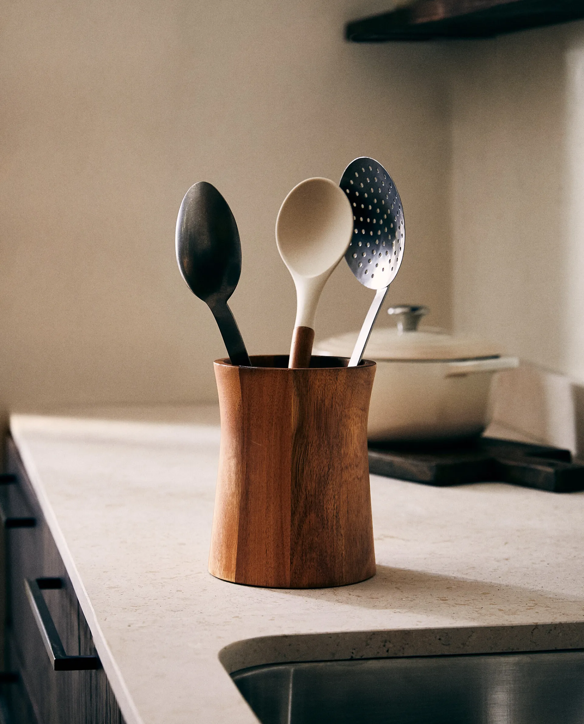 Kitchen Accessories*ZARA Home Acacia Utensil Holder Natural Colour