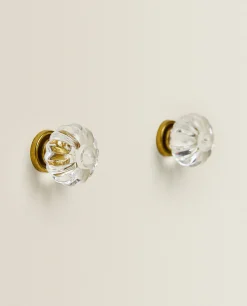 Door Knobs*ZARA Home Acrylic Flower Door Knob (Pack Of 2) Transparent