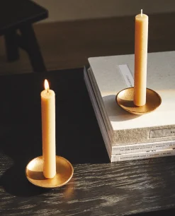 Candlesticks And Tealight Holders*ZARA Home Aged Finish Tealight Holder Gold-T