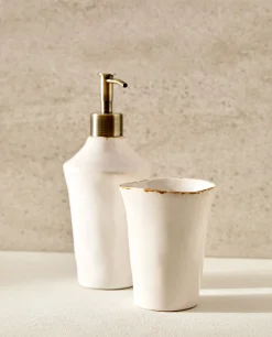 Glasses*ZARA Home Antique Finish Ceramic Tumbler Cream
