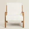 Armchairs*ZARA Home Ash Wood And Linen Armchair Oyster White