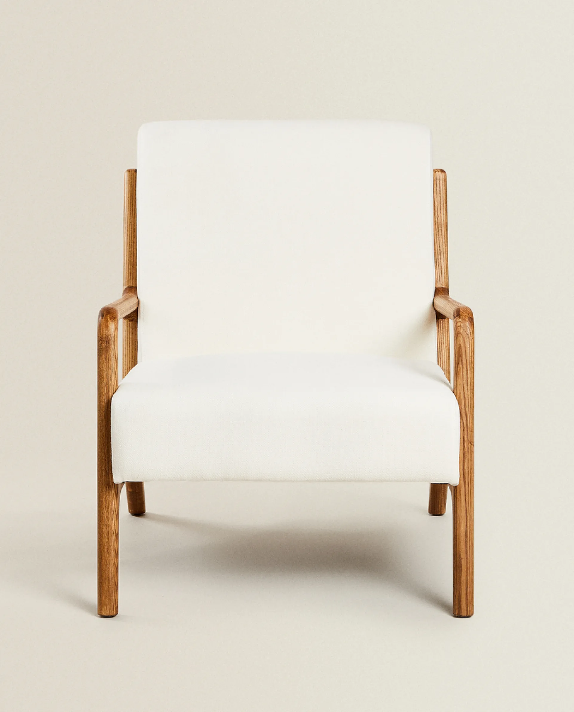 Armchairs*ZARA Home Ash Wood And Linen Armchair Oyster White