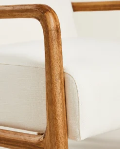Armchairs*ZARA Home Ash Wood And Linen Armchair Oyster White