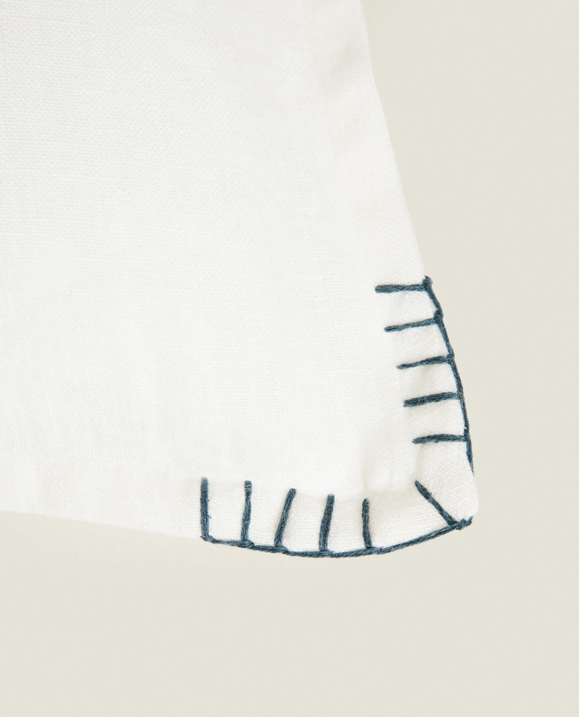 Solid*ZARA Home Backstitched Throw Pillow Cover Cream