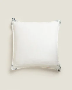 Solid*ZARA Home Backstitched Throw Pillow Cover Cream