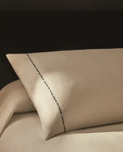 Bedspreads*ZARA Home Backstitched Throw Pillow Cover White