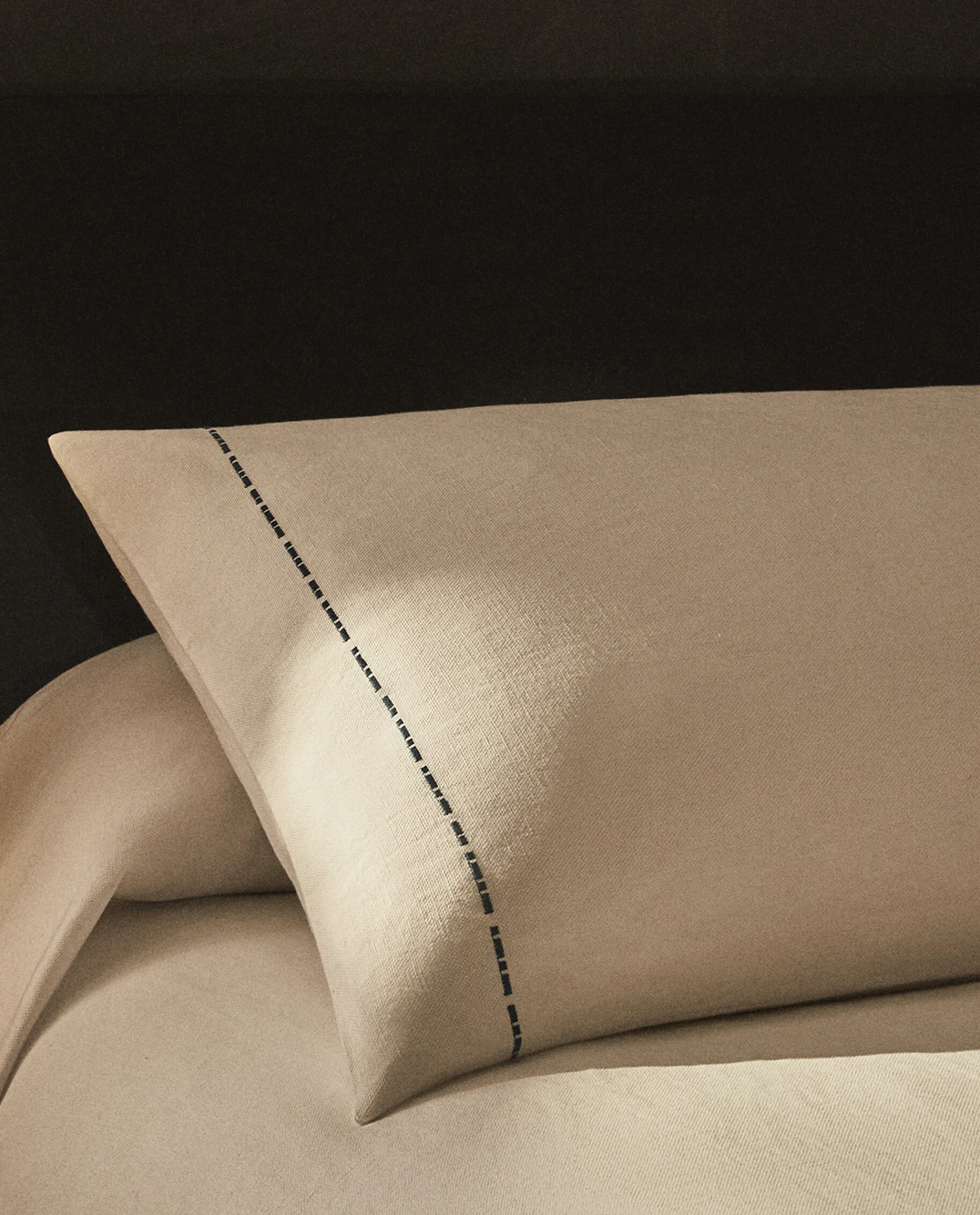 Bedspreads*ZARA Home Backstitched Throw Pillow Cover White