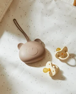 Accessories*ZARA Home Bear Silicone Pacifier Case Brown