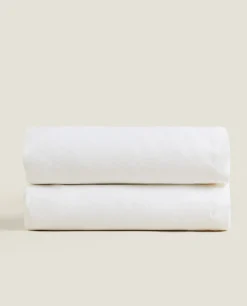 Bedspreads*ZARA Home Bedspread With Backstitching White