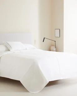 Bedspreads*ZARA Home Bedspread With Backstitching White