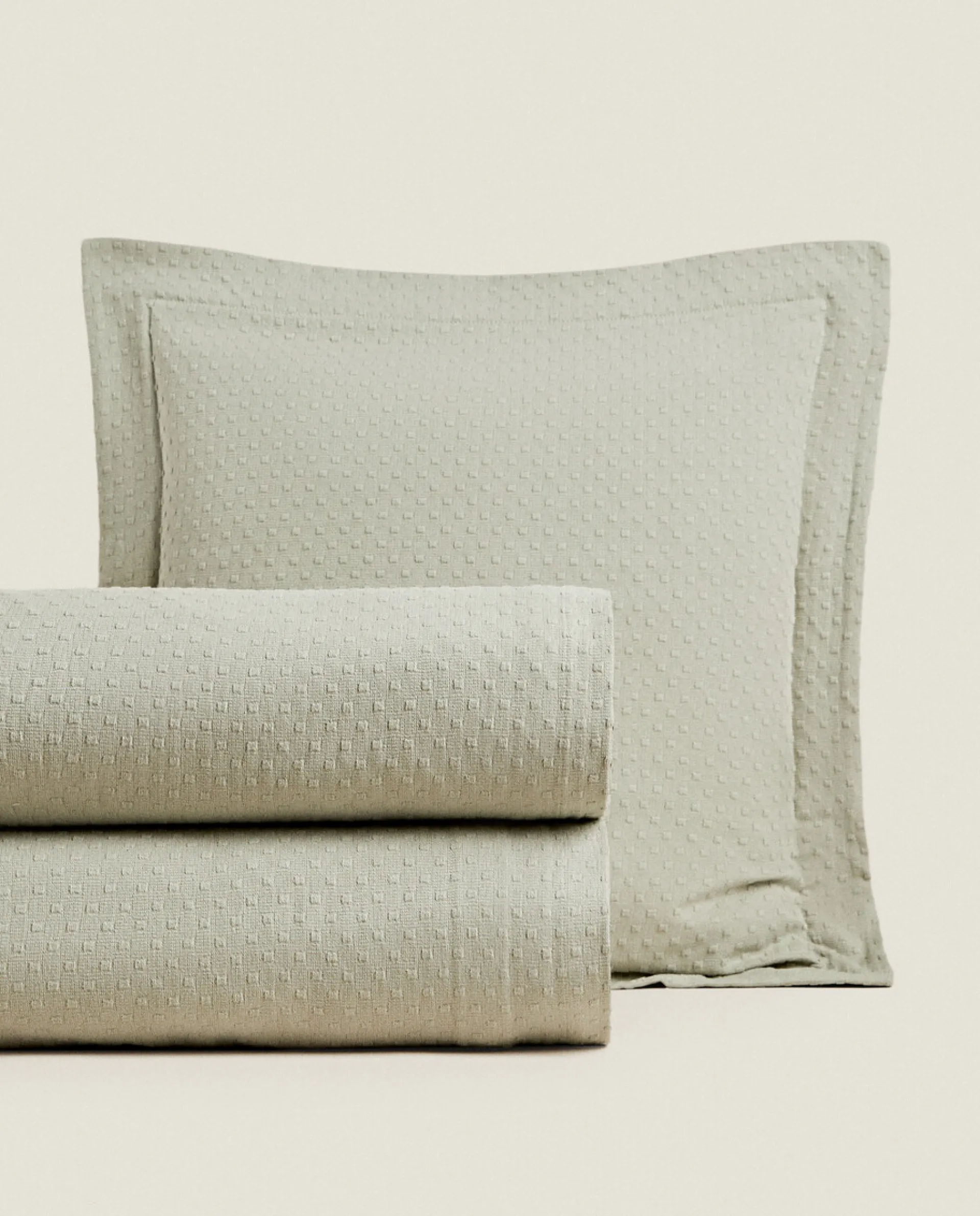 Bedspreads*ZARA Home Bedspread With Polka Dot Design Green