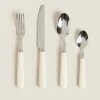 Cutlery*ZARA Home Beige Flatware Set (4 Pieces) Cream