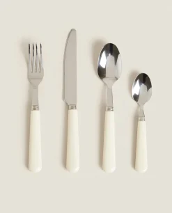 Cutlery*ZARA Home Beige Flatware Set (4 Pieces) Cream