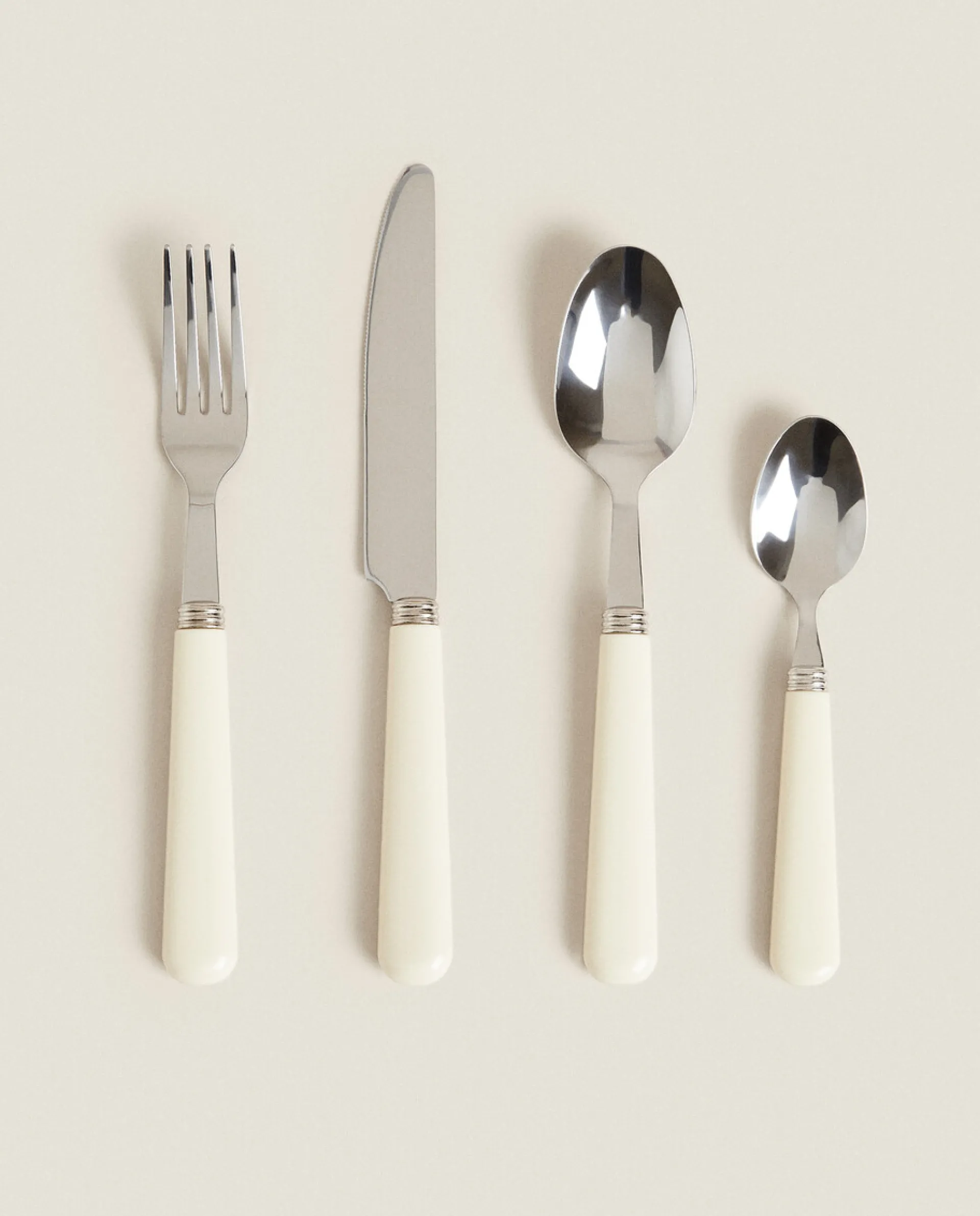 Cutlery*ZARA Home Beige Flatware Set (4 Pieces) Cream