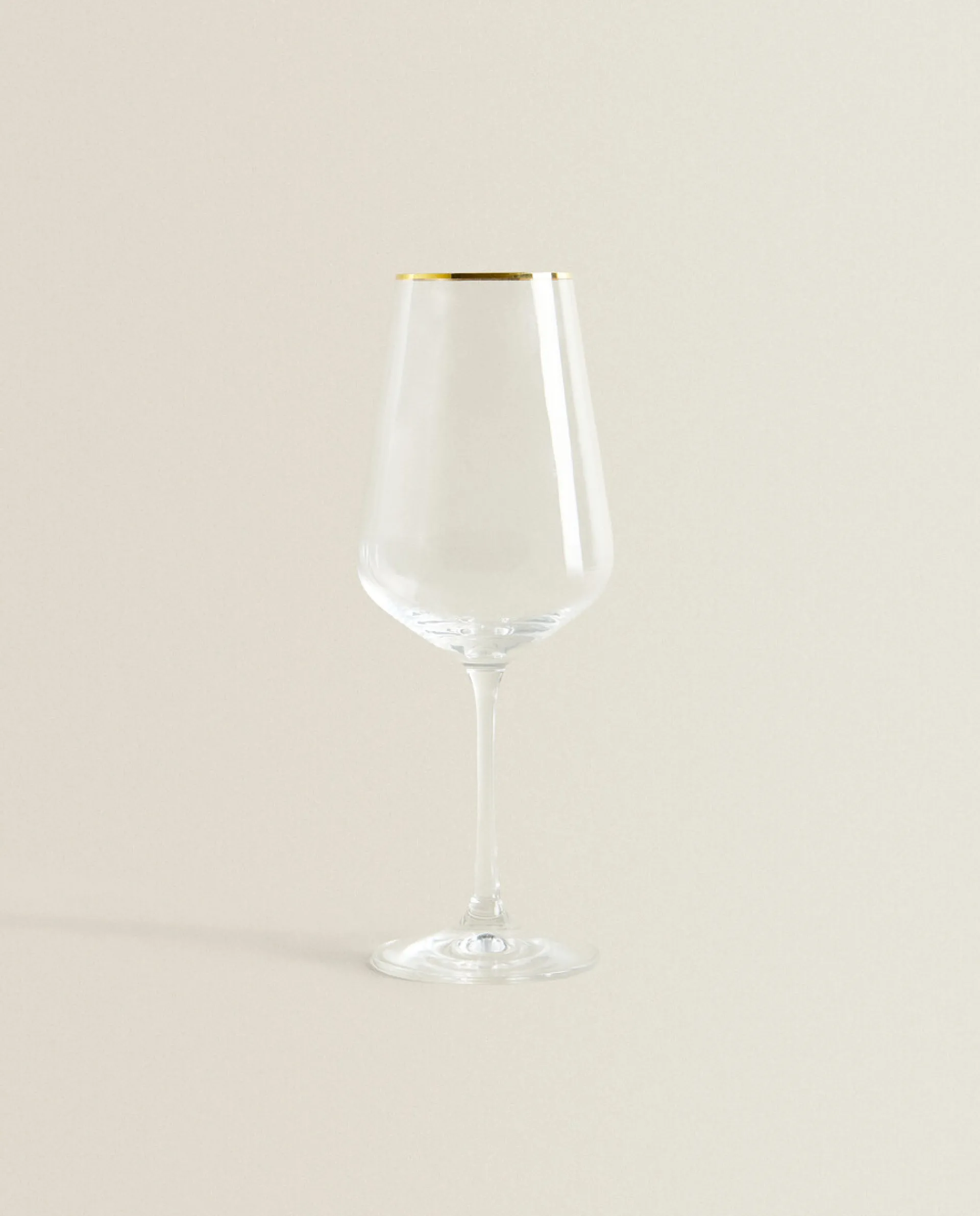 Glasses And Flutes*ZARA Home Bohemia Crystal Gold-Rimmed Wine Glass Golden