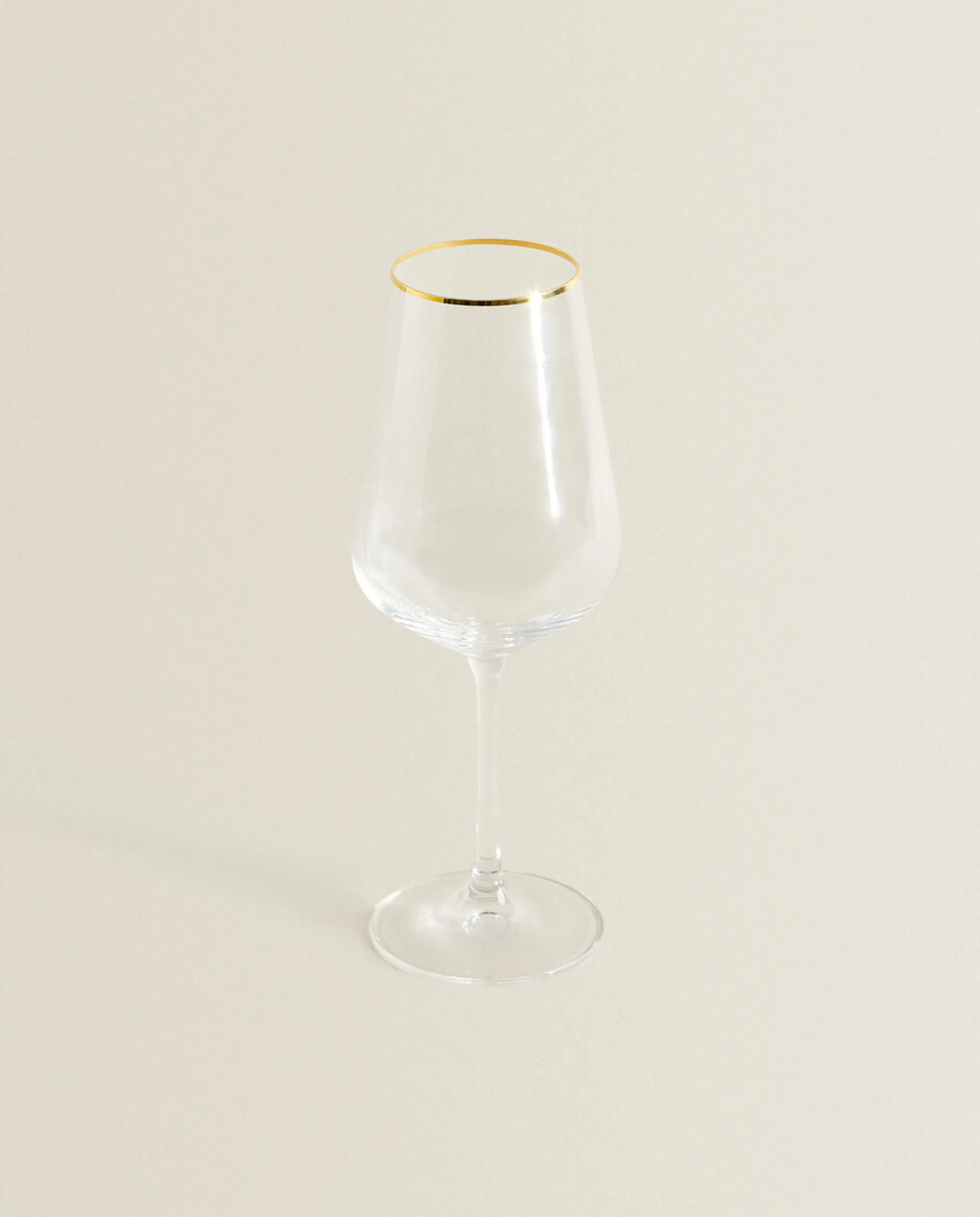 Glasses And Flutes*ZARA Home Bohemia Crystal Gold-Rimmed Wine Glass Golden