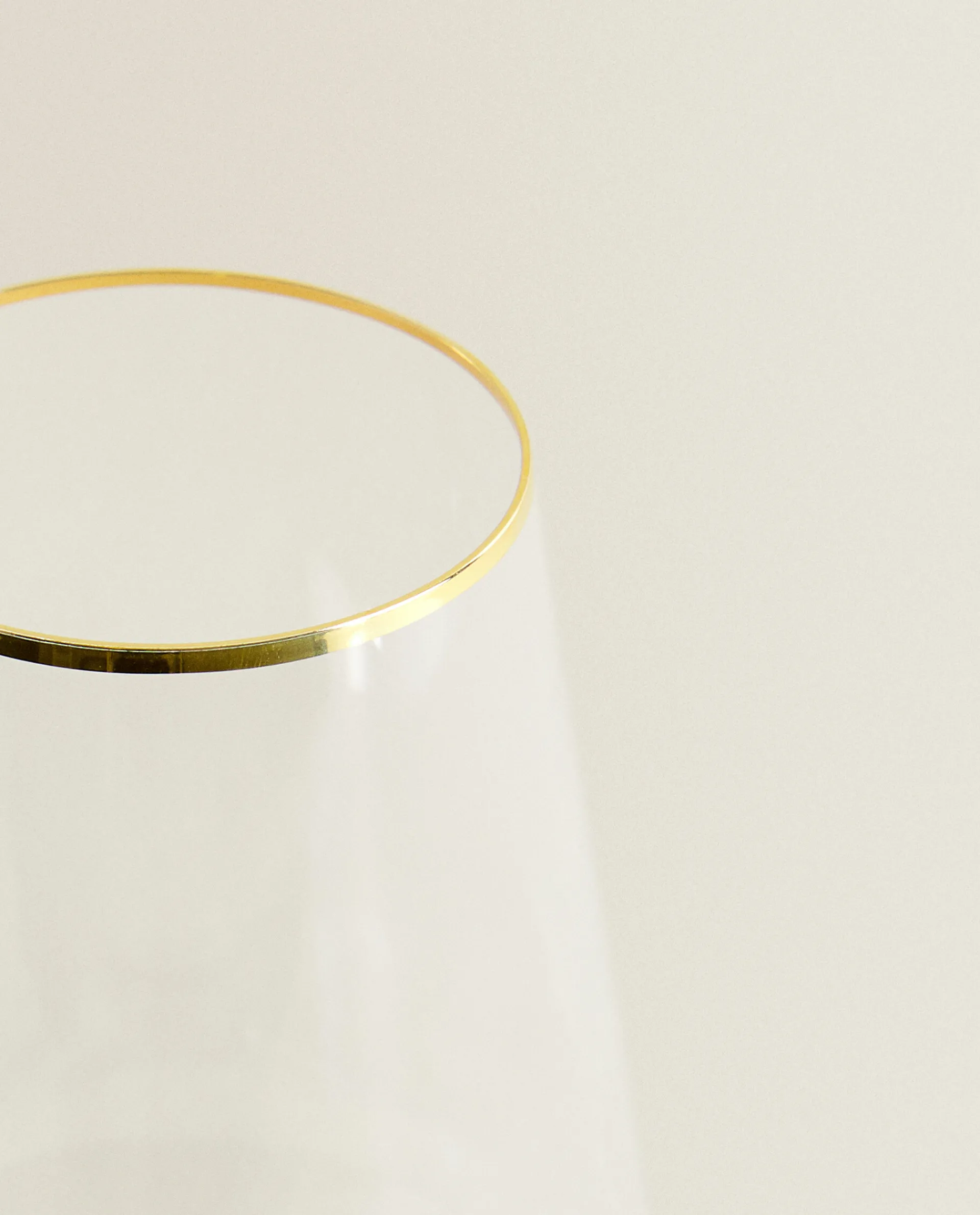 Glasses And Flutes*ZARA Home Bohemia Crystal Gold-Rimmed Wine Glass Golden