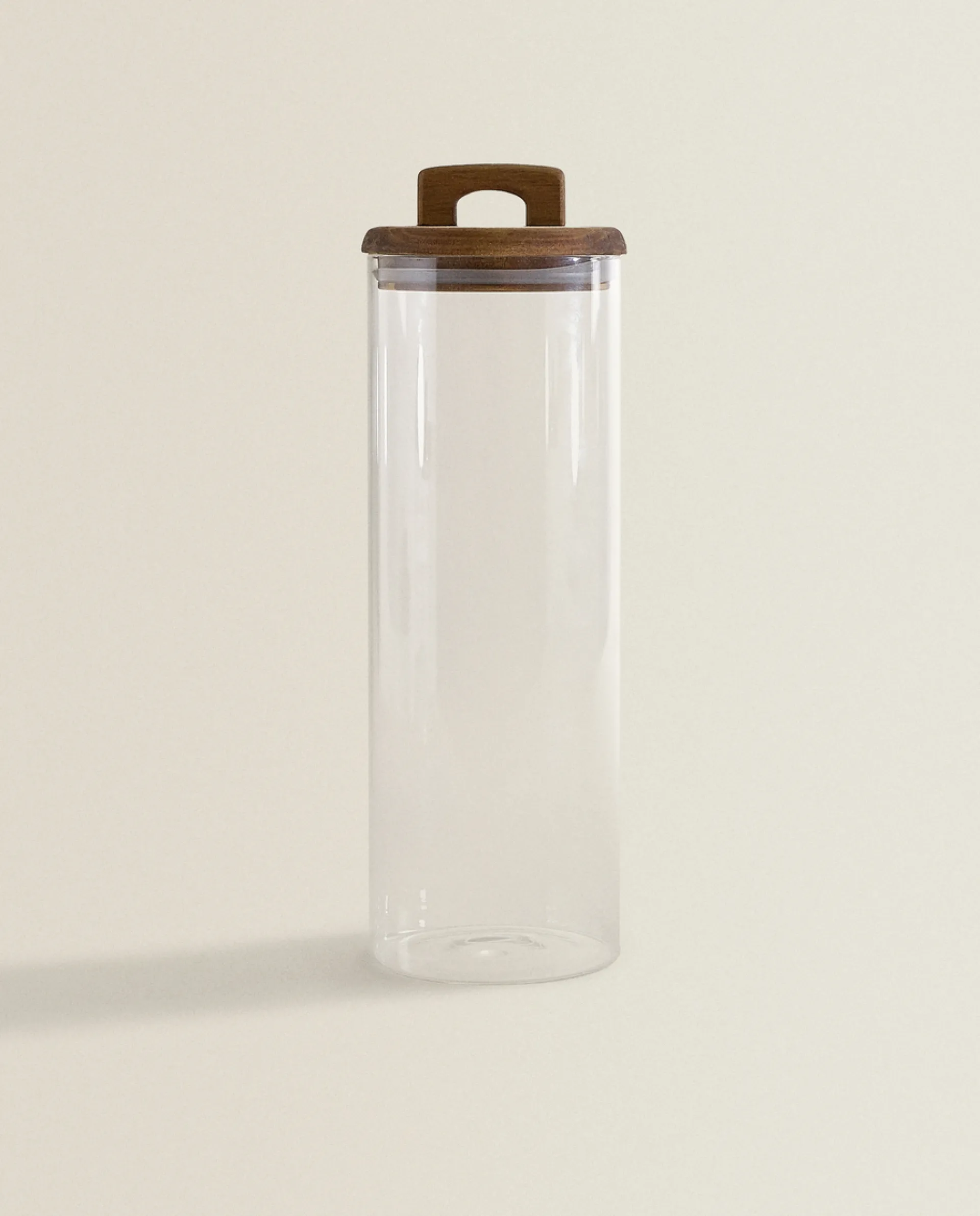 Borosilicate Glass*ZARA Home Borosilicate Glass And Wood Storage Jar Natural Colour