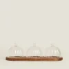 Borosilicate Glass*ZARA Home Borosilicate Glass And Wood Cake Plates Transparent