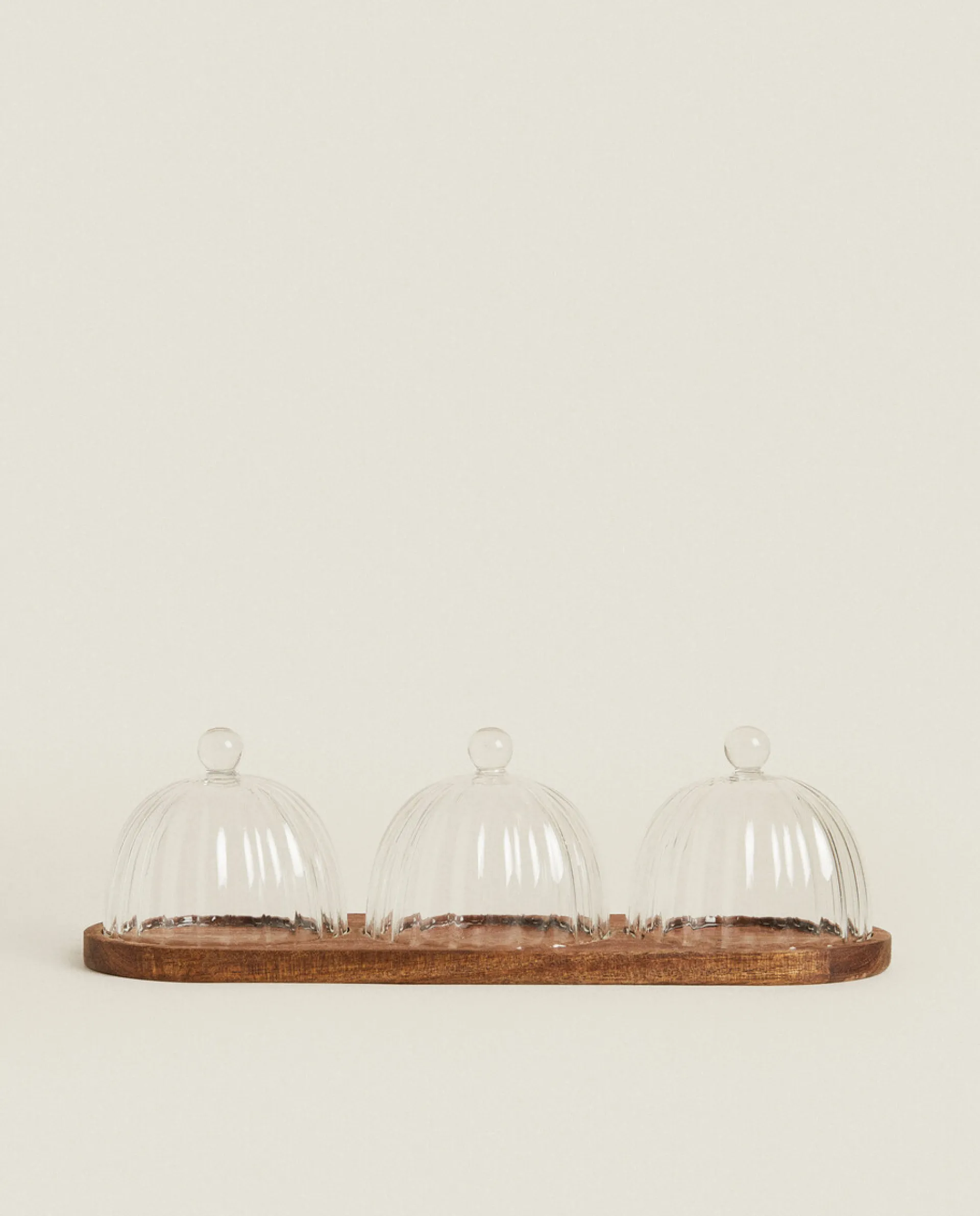 Borosilicate Glass*ZARA Home Borosilicate Glass And Wood Cake Plates Transparent