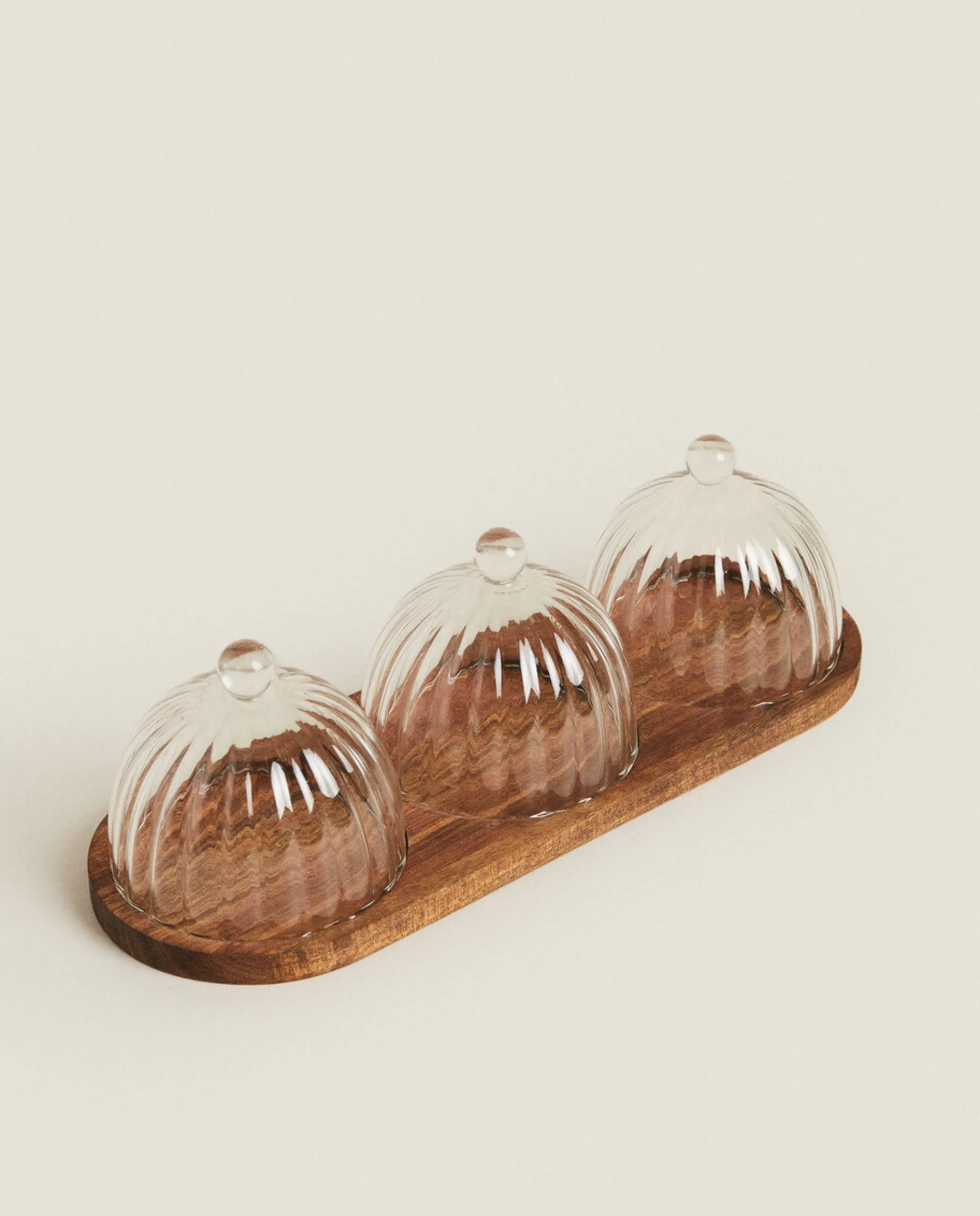 Borosilicate Glass*ZARA Home Borosilicate Glass And Wood Cake Plates Transparent