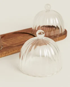 Borosilicate Glass*ZARA Home Borosilicate Glass And Wood Cake Plates Transparent