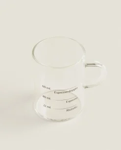 Mugs*ZARA Home Borosilicate Glass Mug With Silk Screen Transparent