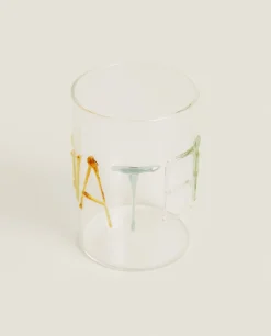 Tumblers*ZARA Home Borosilicate Glass Tumbler With Letters Transparent
