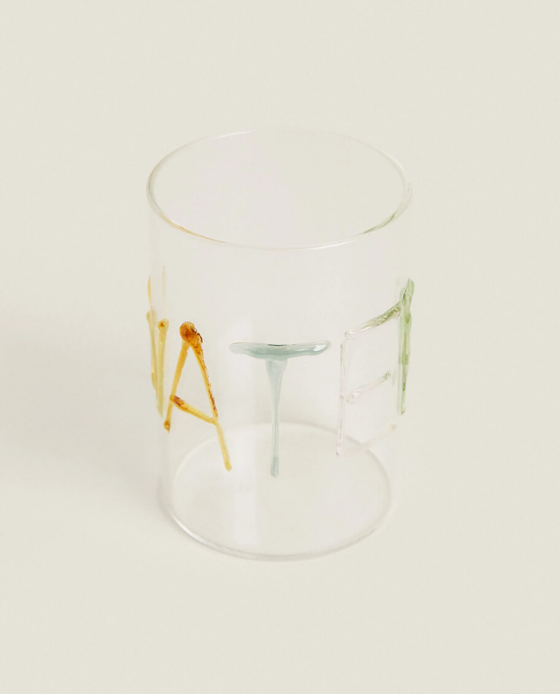 Tumblers*ZARA Home Borosilicate Glass Tumbler With Letters Transparent