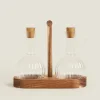 Kitchen Accessories*ZARA Home Bososilicate Glass And Wood Cruet Set Transparent