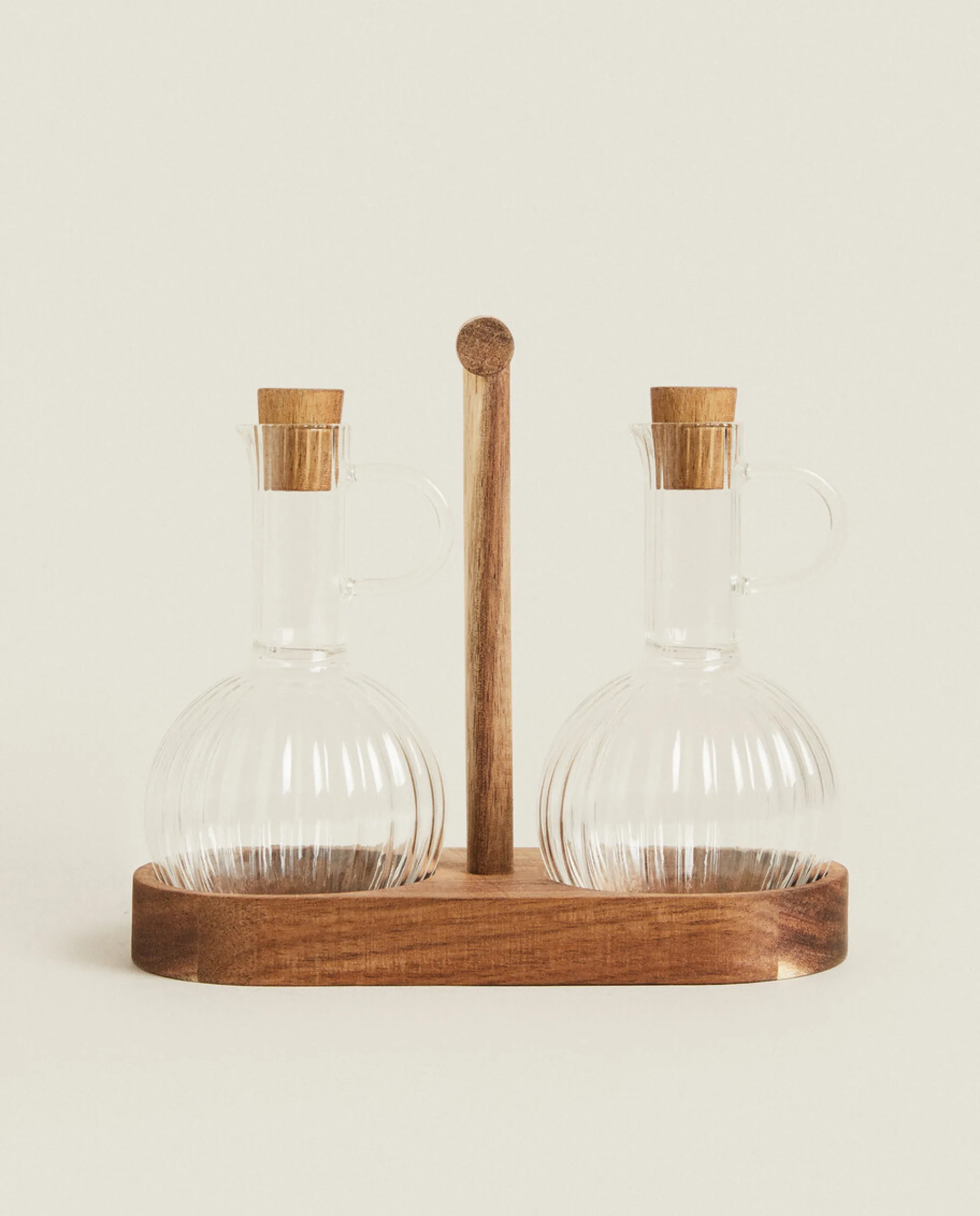 Kitchen Accessories*ZARA Home Bososilicate Glass And Wood Cruet Set Transparent