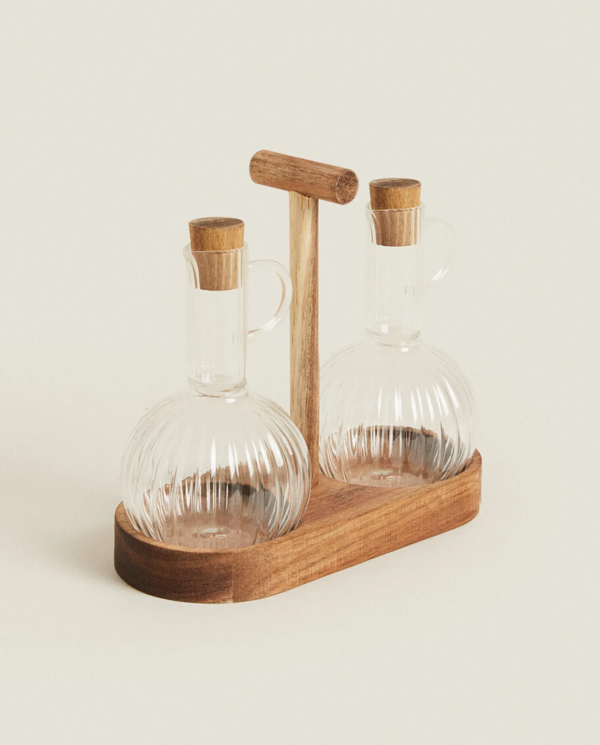 Kitchen Accessories*ZARA Home Bososilicate Glass And Wood Cruet Set Transparent