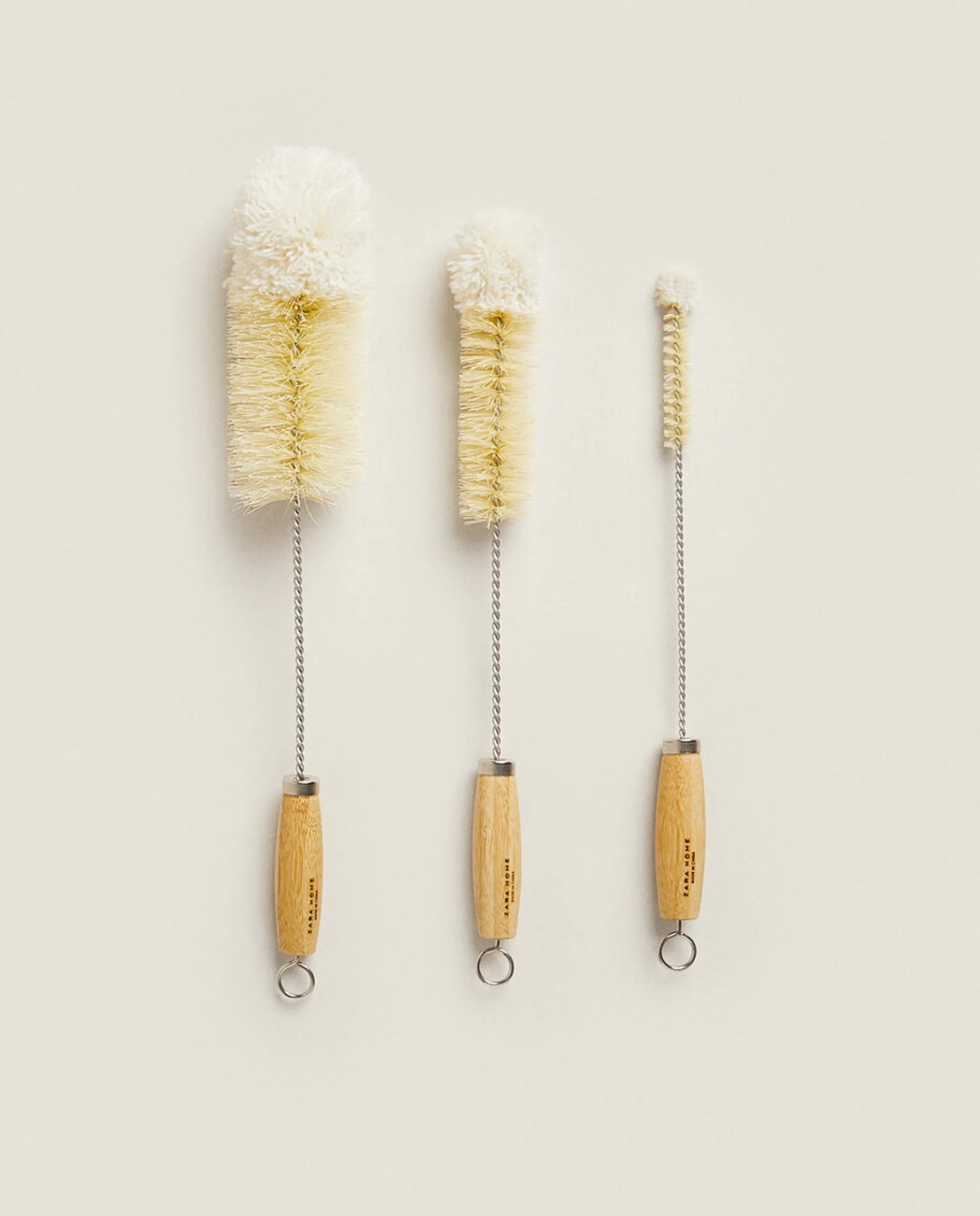 Cleaning*ZARA Home Bottle Brush (Pack Of 3) Natural Colour
