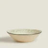 Dining*ZARA Home Bowl With Raised Floral Design For Christmas Green