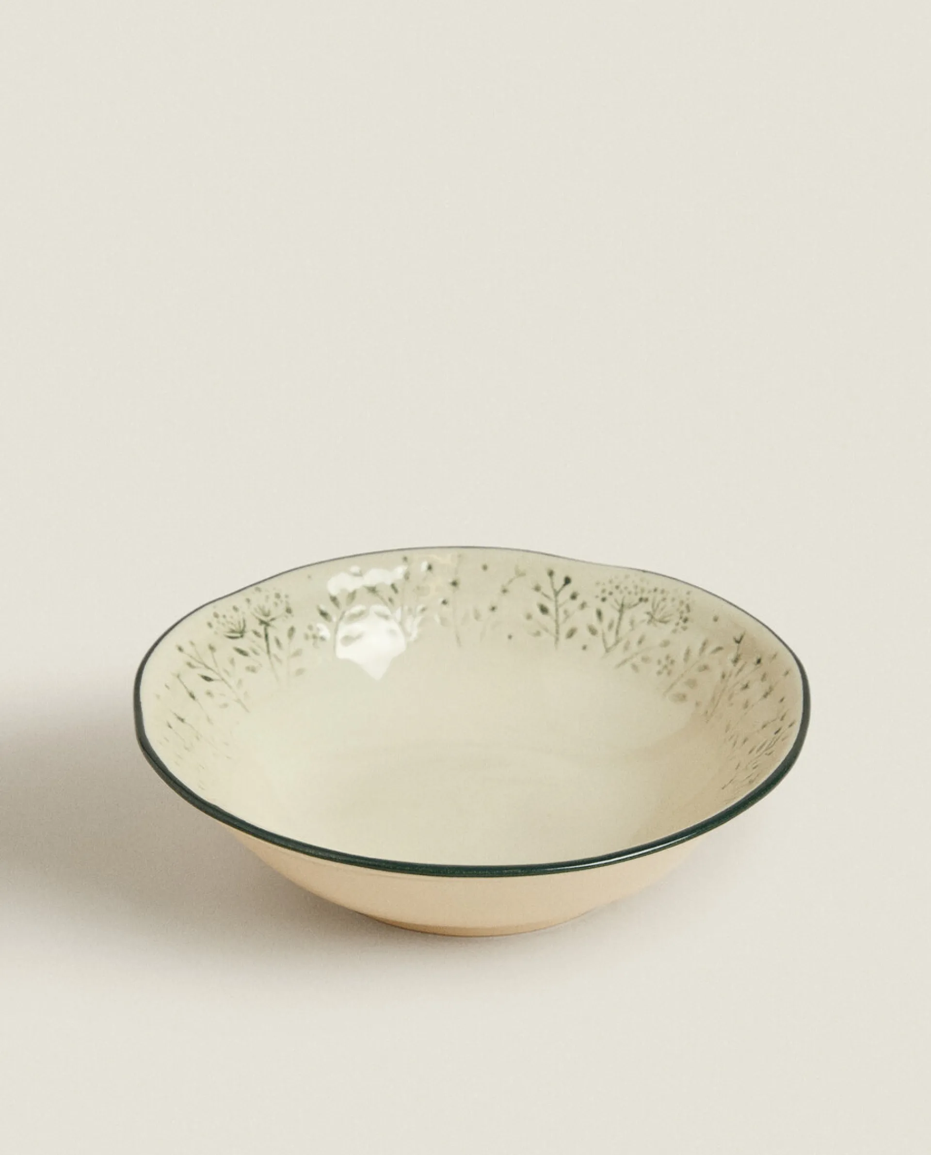 Dining*ZARA Home Bowl With Raised Floral Design For Christmas Green