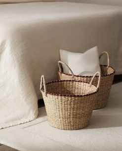 Baskets*ZARA Home Braided Basket With Handles Natural Colour