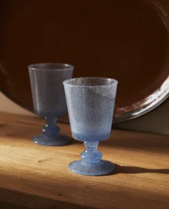 Glasses And Flutes*ZARA Home Bubble-Effect Wine Glass Blue