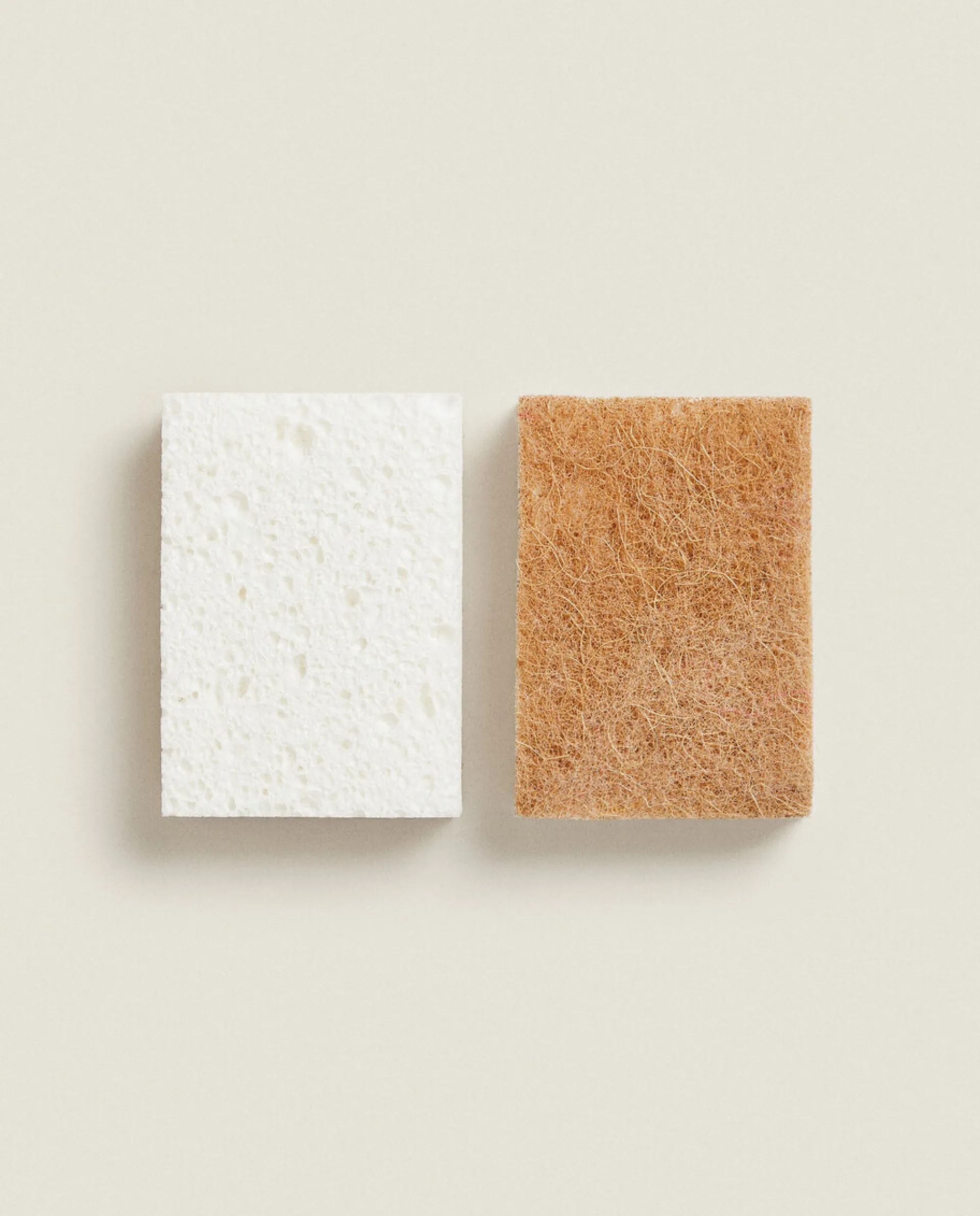 Cleaning*ZARA Home Cellulose And Fiber Non-Scratch Sponges (Pack Of 2) White