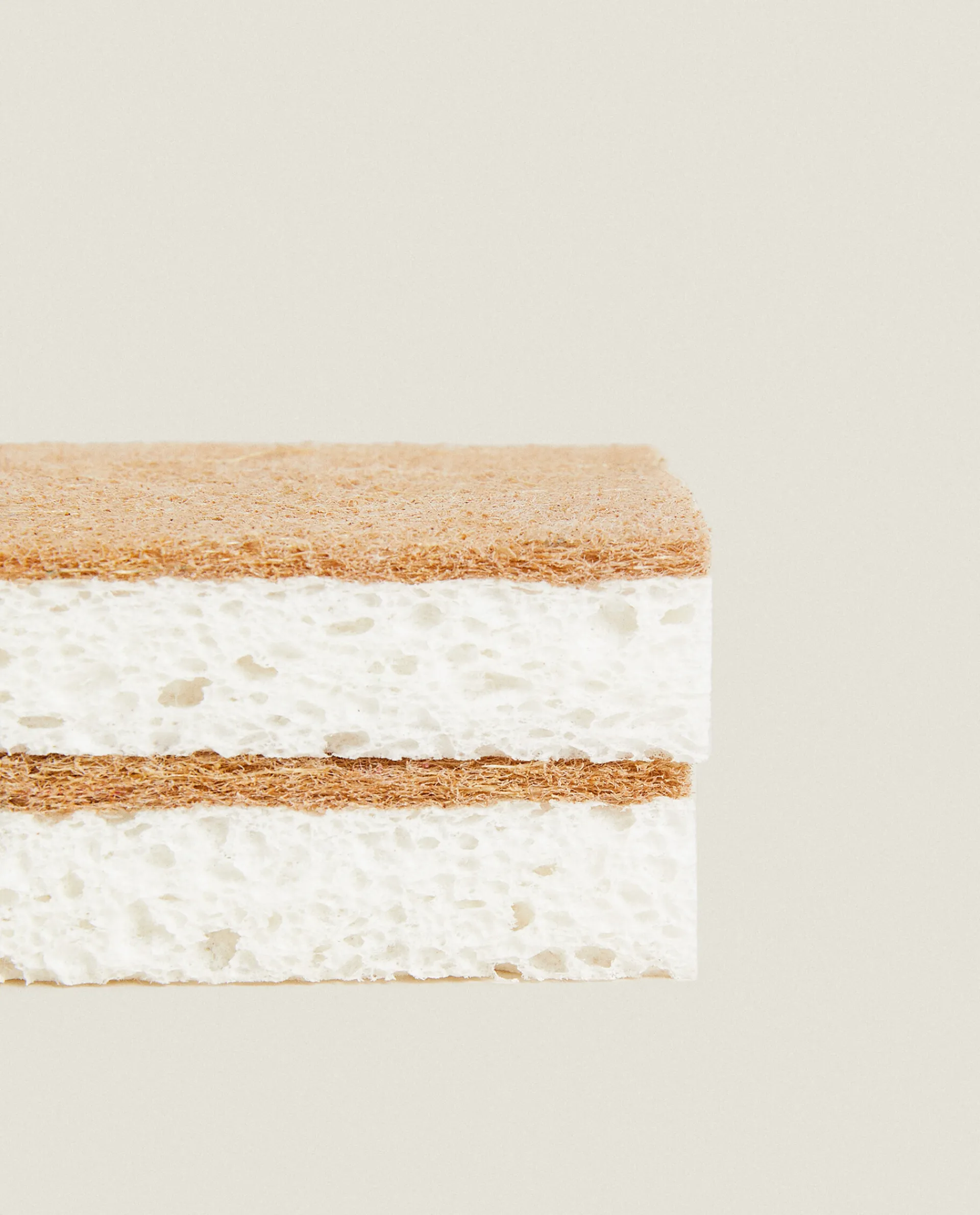 Cleaning*ZARA Home Cellulose And Fiber Non-Scratch Sponges (Pack Of 2) White