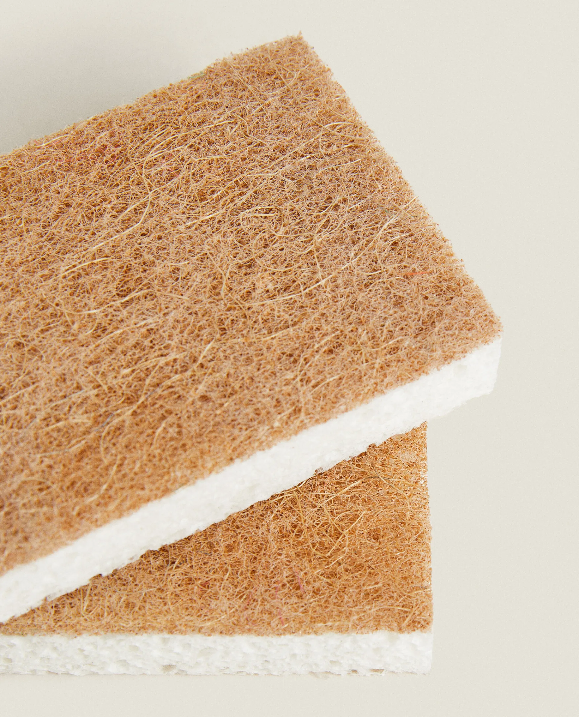 Cleaning*ZARA Home Cellulose And Fiber Non-Scratch Sponges (Pack Of 2) White