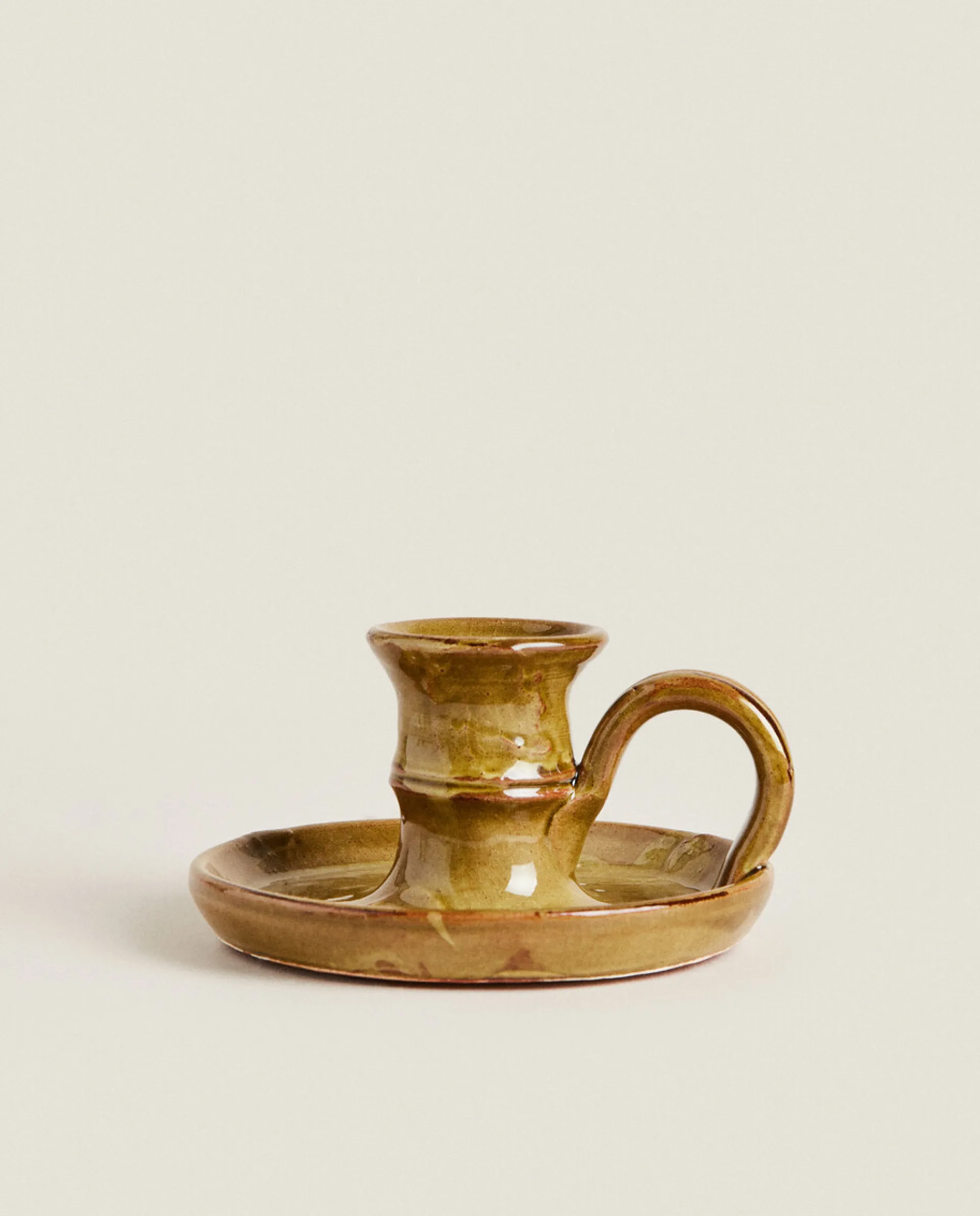 Candlesticks And Tealight Holders*ZARA Home Ceramic Candleholder Green