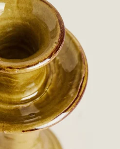 Candlesticks And Tealight Holders*ZARA Home Ceramic Candlestick Green