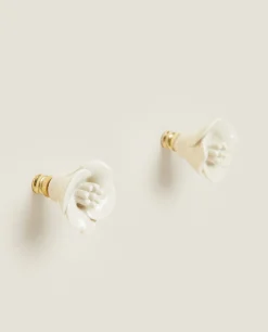 Door Knobs*ZARA Home Ceramic Flower Door Knob (Pack Of 2) Beige