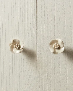 Door Knobs*ZARA Home Ceramic Flower Door Knob (Pack Of 2) Beige